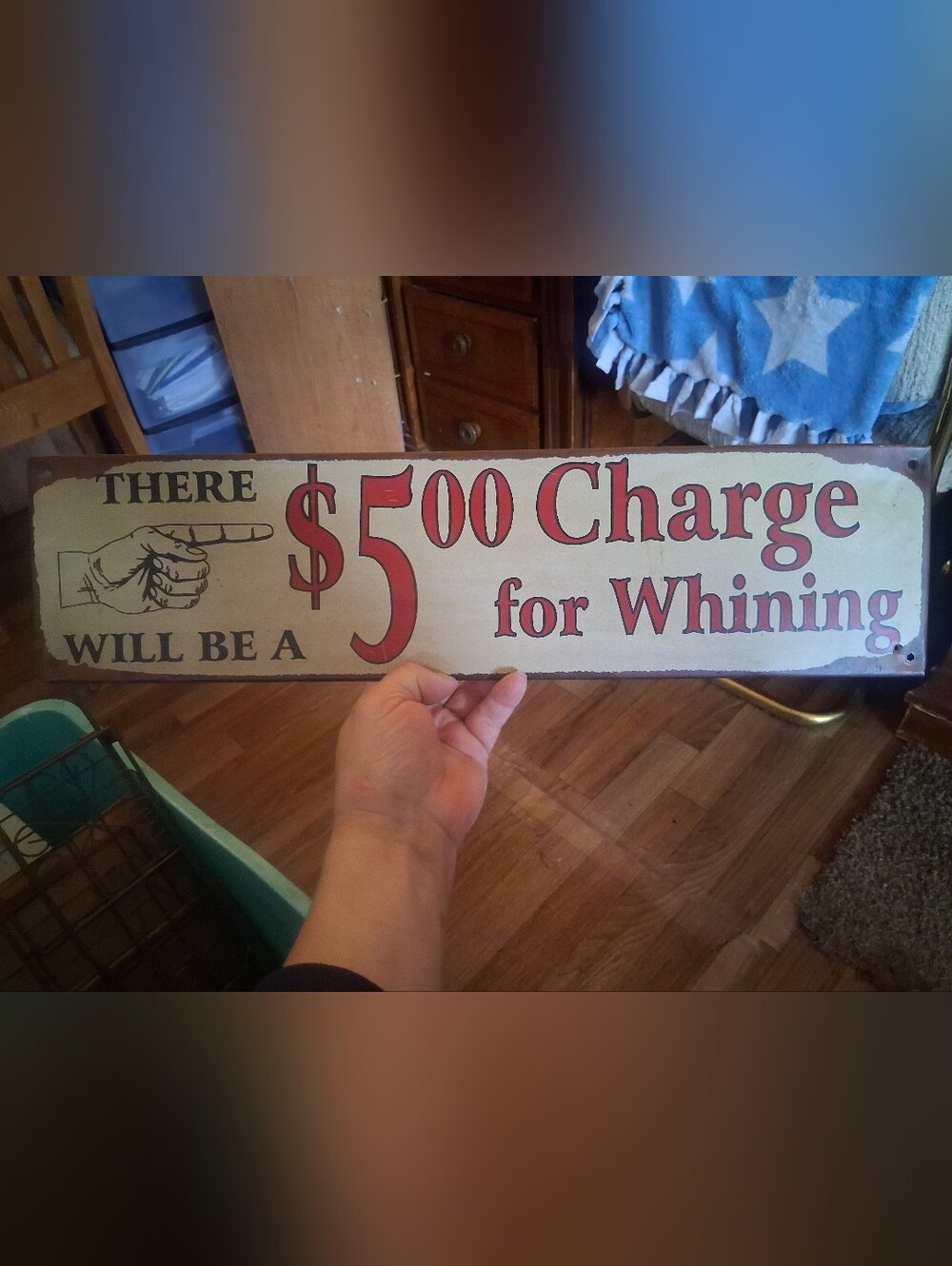 Vintage Style Wall Sign - Red on Cream